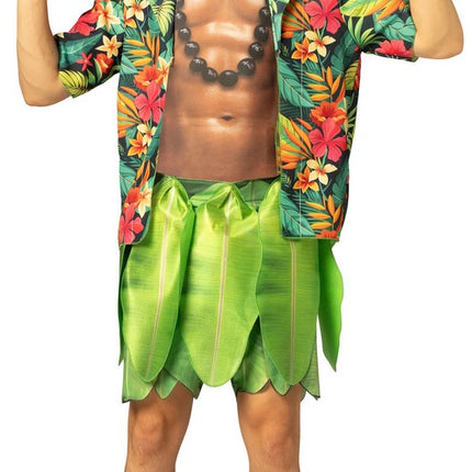 Adult Hula Guy Shirt, Shorts & Headpiece Costume Set