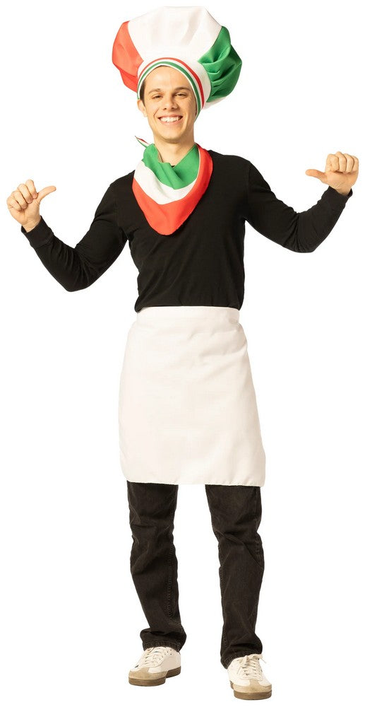 Adult Italian Chef Hat, Scarf & Apron Costume