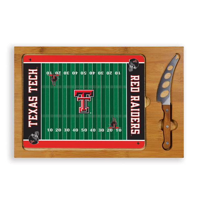 Texas Tech Red Raiders Football Field Cutting Board & Knife Set