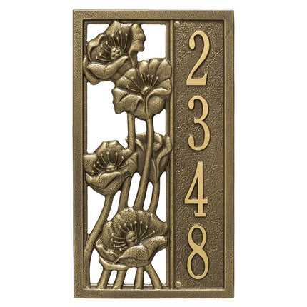 Personalized Flowering Poppies Vertical Wall Plaque