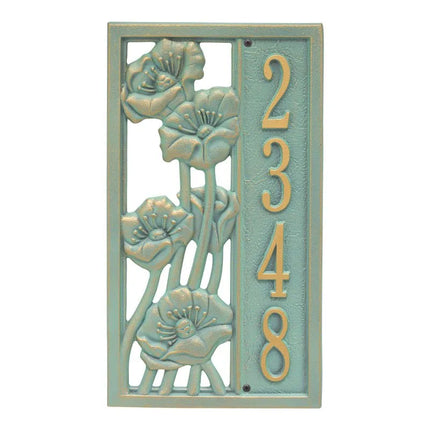 Personalized Flowering Poppies Vertical Wall Plaque