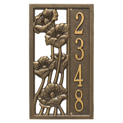 Personalized Flowering Poppies Vertical Wall Plaque
