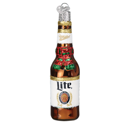 Holiday Miller Lite Bottle Ornament