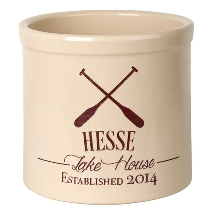 Personalized Oars Lake House Established 2 Gallon Stoneware Crock