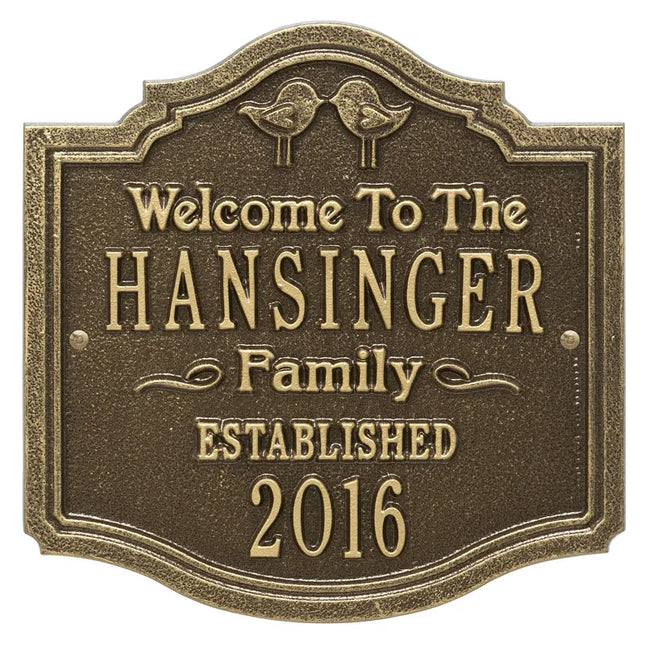 Personalized Kissing Birds Plaque