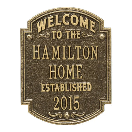 Personalized Heritage Welcome Plaque