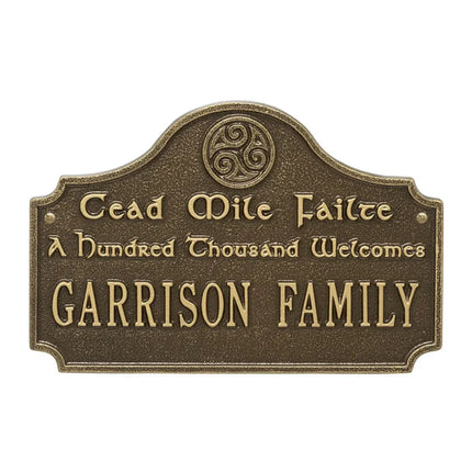 Personalized Cead Mile Failte Plaque