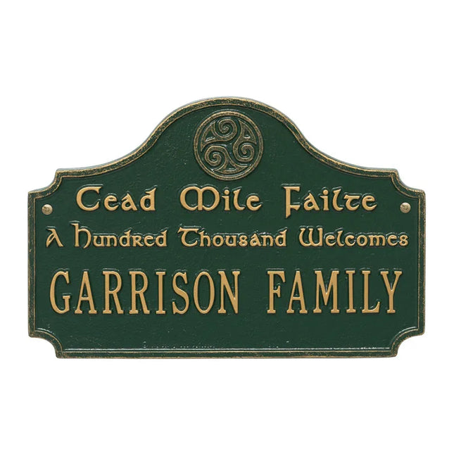 Personalized Cead Mile Failte Plaque