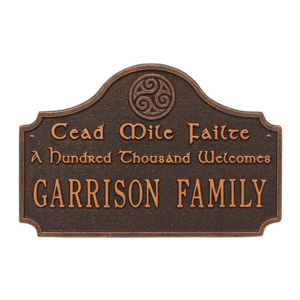 Personalized Cead Mile Failte Plaque