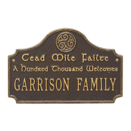 Personalized Cead Mile Failte Plaque