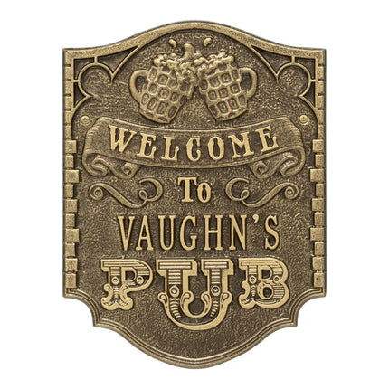 Personalized Pub Welcome Plaque
