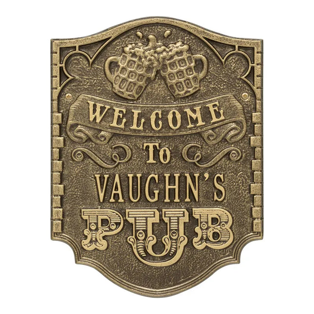 Personalized Pub Welcome Plaque