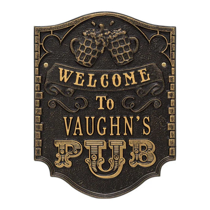 Personalized Pub Welcome Plaque