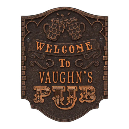Personalized Pub Welcome Plaque