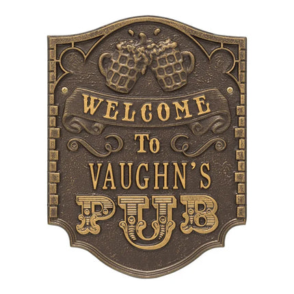 Personalized Pub Welcome Plaque