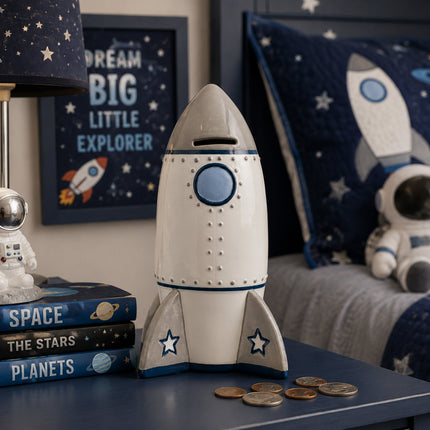 Roger Rocket Ceramic Bank