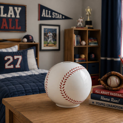 Ceramic Baseball Piggy Bank