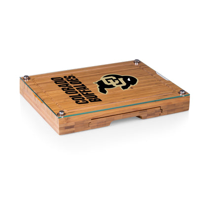 Colorado Buffaloes Concerto Glass Top Cheese Cutting Board & Tools Set