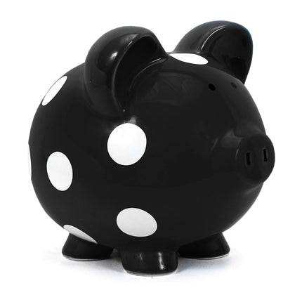 Black Polka Dot Piggy Bank