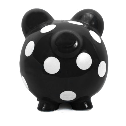 Black Polka Dot Piggy Bank