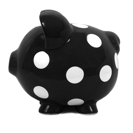 Black Polka Dot Piggy Bank