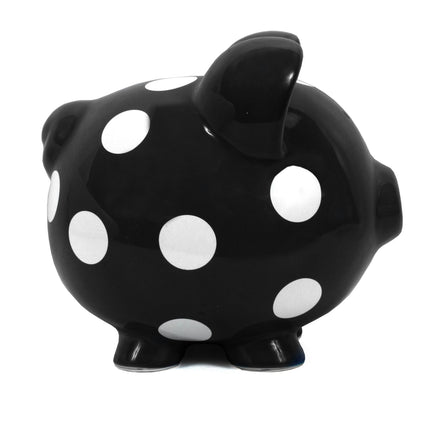 Black Polka Dot Piggy Bank