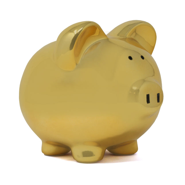 Large Gold Piggy Bank