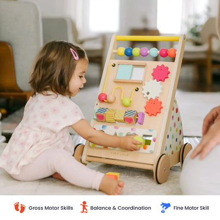 Tiny Land Premium Natural Wooden Activity Walker