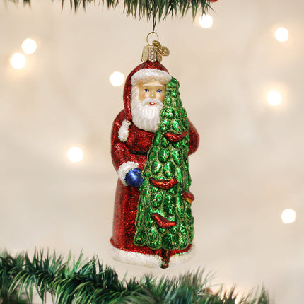 Santa With Calling Birds Ornament