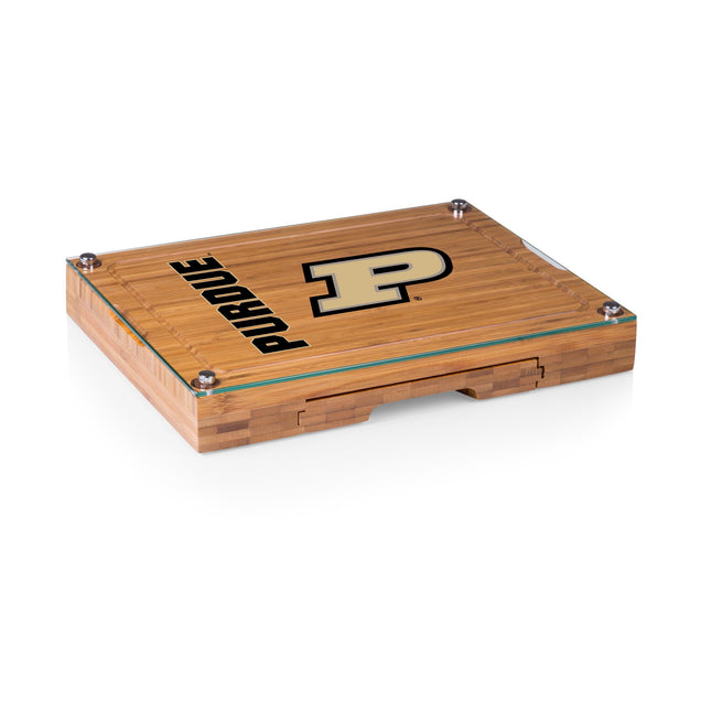 Purdue Boilermakers Glass Top Cheese Cutting Board & Tools Set
