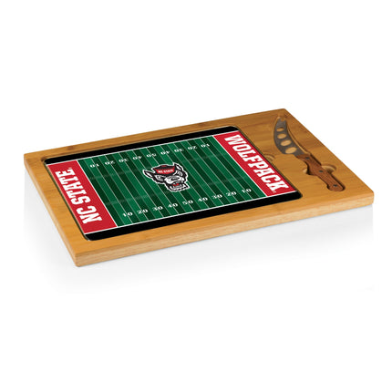 NC St Wolfpack Football Field Icon Glass Top Cutting Board & Knife Set