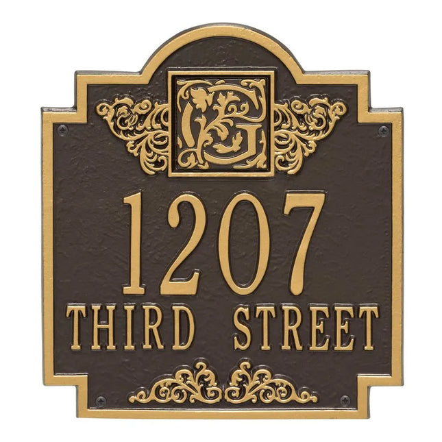 Personalized Monogram Address Plaque - Two Lines