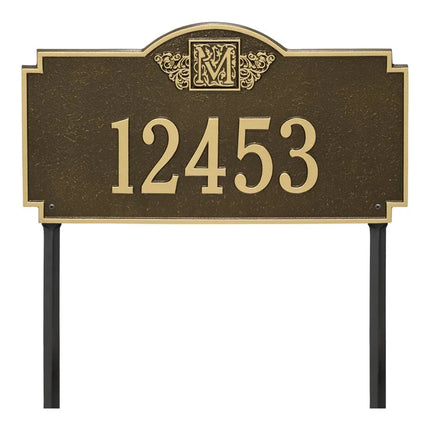 Personalized Monogram Large Lawn Address Plaque - 1 Line