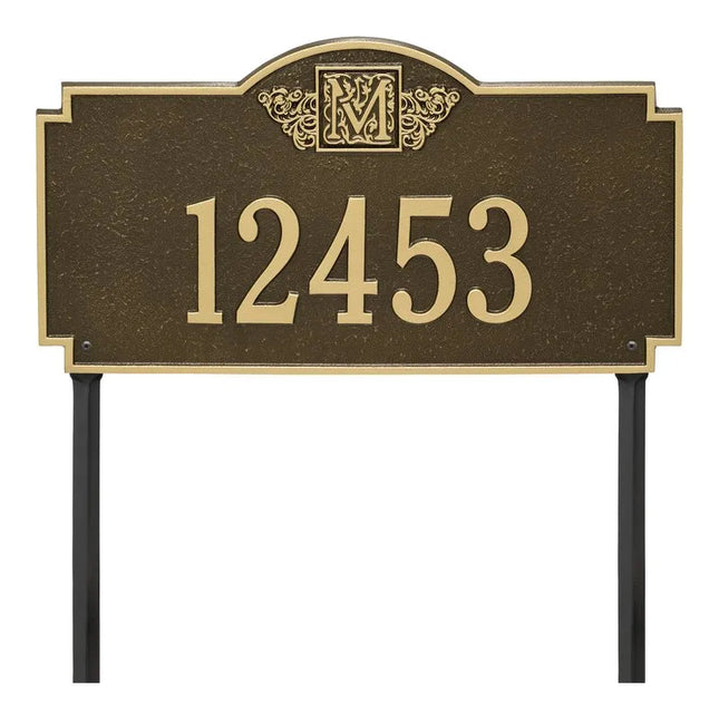Personalized Monogram Large Lawn Address Plaque - 1 Line