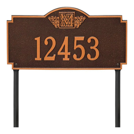 Personalized Monogram Large Lawn Address Plaque - 1 Line
