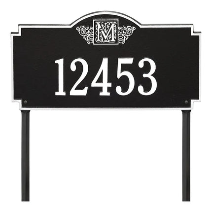 Personalized Monogram Large Lawn Address Plaque - 1 Line