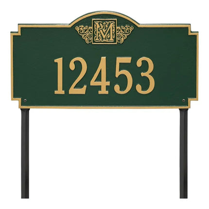 Personalized Monogram Large Lawn Address Plaque - 1 Line