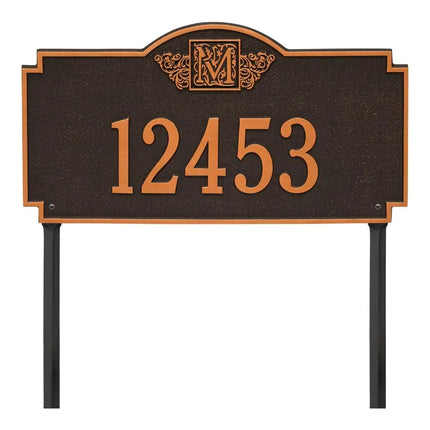 Personalized Monogram Large Lawn Address Plaque - 1 Line