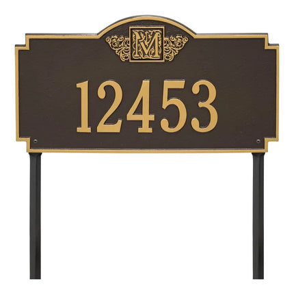Personalized Monogram Large Lawn Address Plaque - 1 Line