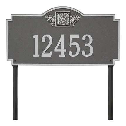Personalized Monogram Large Lawn Address Plaque - 1 Line