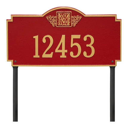 Personalized Monogram Large Lawn Address Plaque - 1 Line