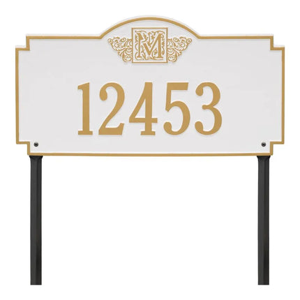 Personalized Monogram Large Lawn Address Plaque - 1 Line