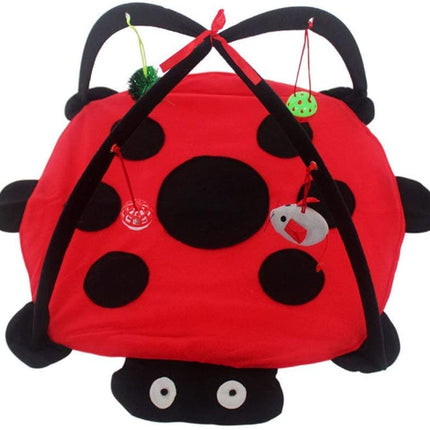 Black Ladybug Cat Play Mat