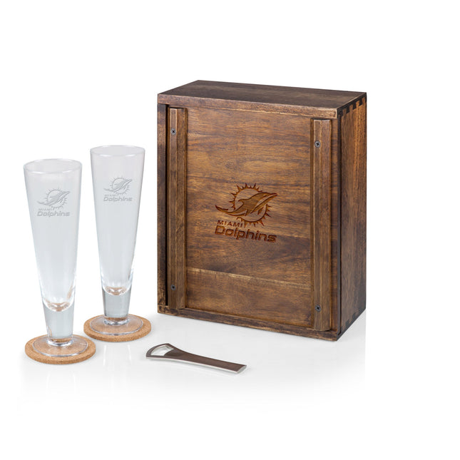 Miami Dolphins Pilsner Beer Glass Gift Set