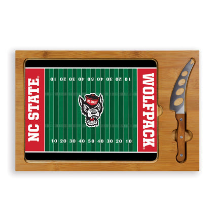NC St Wolfpack Football Field Icon Glass Top Cutting Board & Knife Set