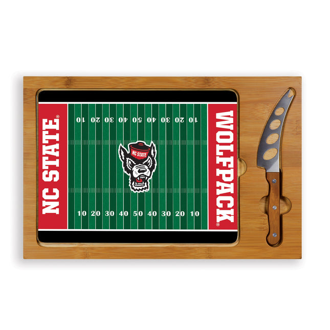 NC St Wolfpack Football Field Icon Glass Top Cutting Board & Knife Set