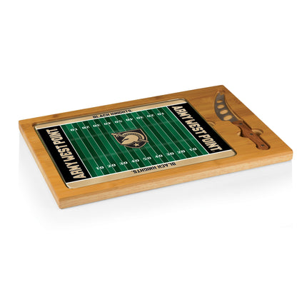 Army Black Knights Football Field Glass Top Cutting Board & Knife Set