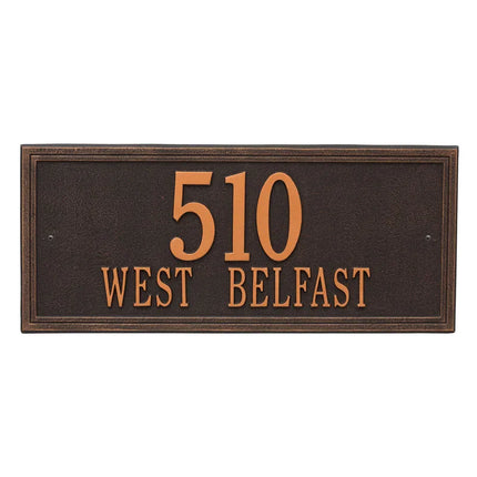 Personalized Double Line Large Address Plaque - 2 Line