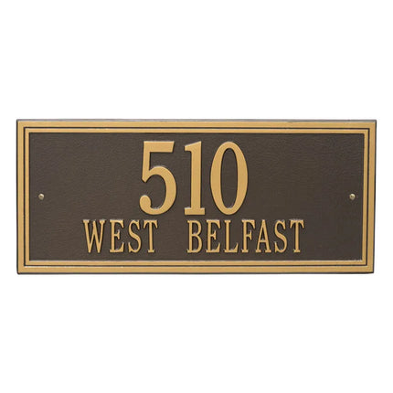 Personalized Double Line Large Address Plaque - 2 Line
