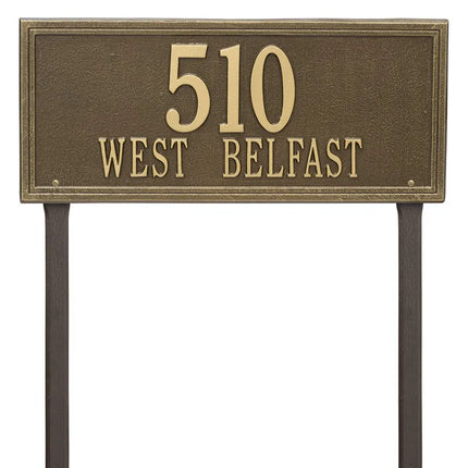 Personalized Double Line Large Lawn Address Plaque - 2 Line